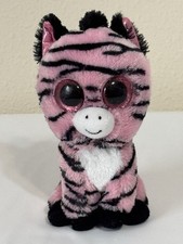Ty Beanie Boos 6 Inch Pink Zoey The Zebra Plush Toy Soft Clean