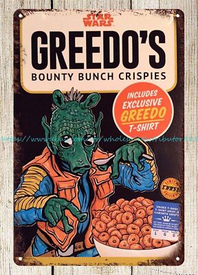 Greedo's Bounty Bunch Crispies Cereal metal tin sign brewery bar tin signs