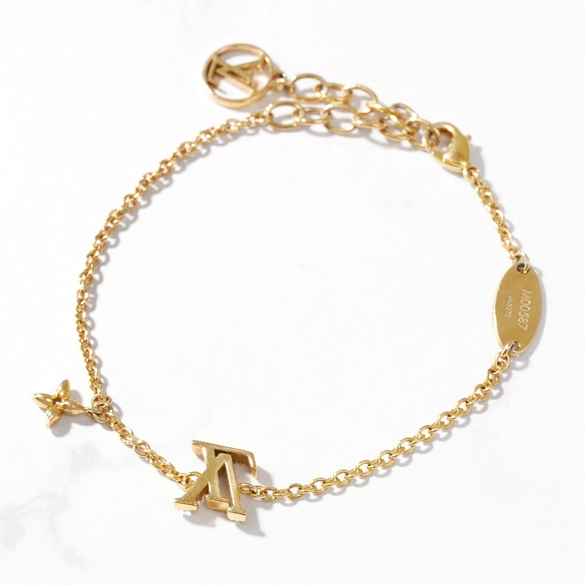 Louis Vuitton M00587ゴールド ブレスレット LOUIS VUITTON M00587 LV Iconic Bracelet Gold Logo #Authentic