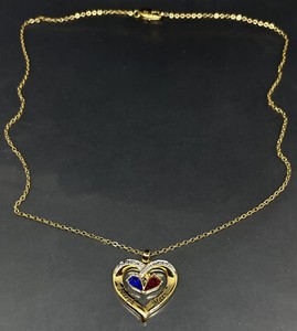 Authentic Danbury Mint Forever Together Birthstones & Diamond Pendant Necklace Gold Plated