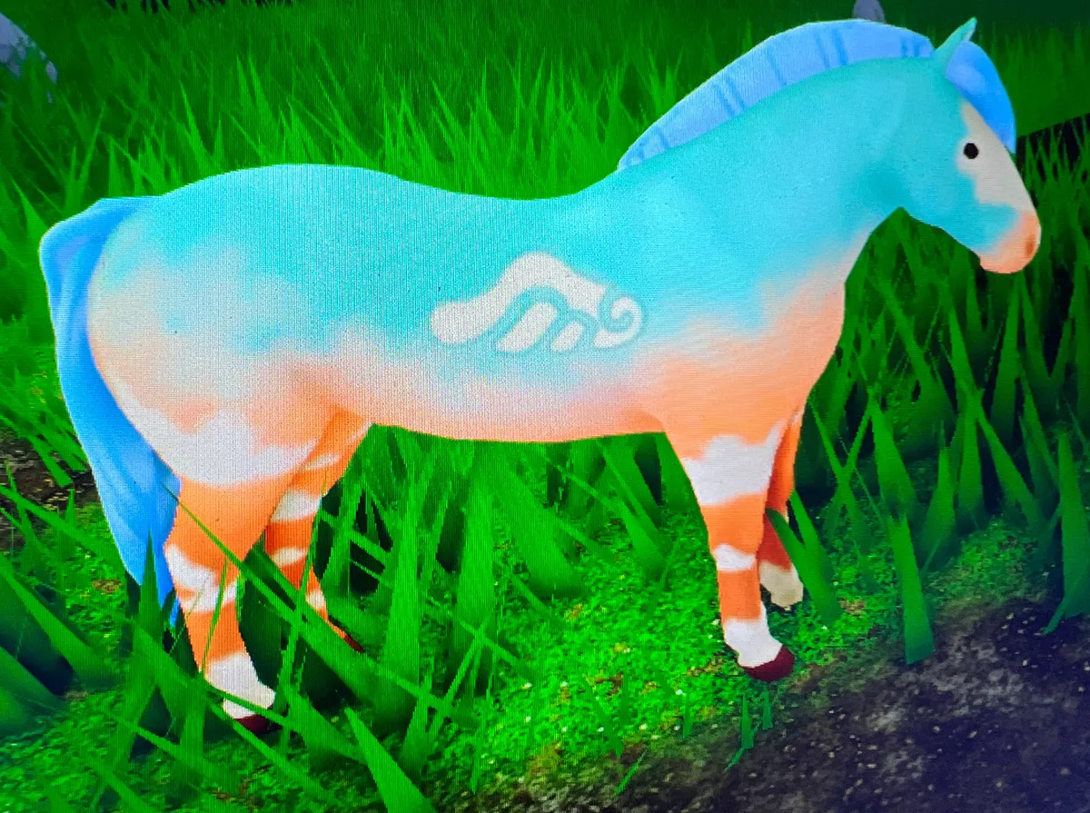 Wild Horse and Flowers Glow in the Dark