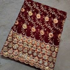 Indian Stunning Wedding Dupatta Sequins Emb Beaded Scarf Georgette Veil Stole L"