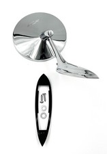 1963-1964 Chevy Full Size Car Chrome Bowtie Exterior Mirror Side Rear View Round