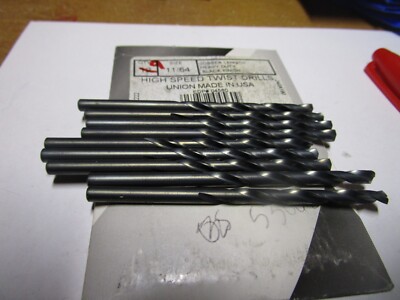 11/64'' HSS 135° Split Point Black Oxide Finish Jobber Drill QTY 9