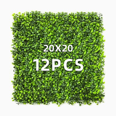 12pcs 20'' X 20'' Grass Wall Artificial Boxwood Panels Boxwood Hedge UV for Fence