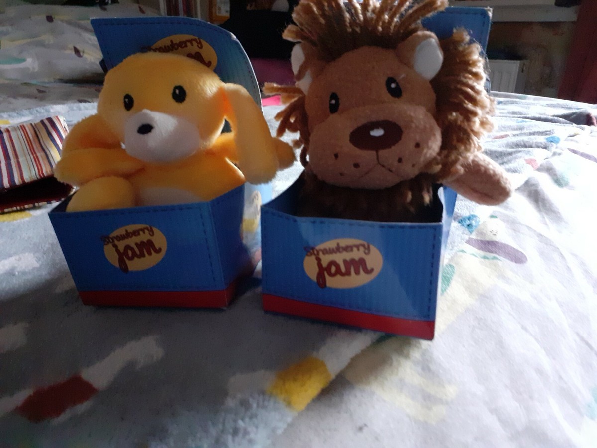 Strawberry Jam Lion And Dog Plush Small Soft Toys, BNIB UK
