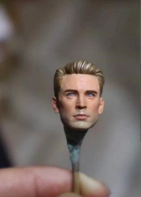 1:12 Head Sculpt Captain America Steve Rogers For 6" Male ML Action Figure Body - Image 3 of 4