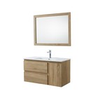 Badmöbel Set 3-teilig Putgarten 100 Spiegel Unterschrank Waschbecken Modern