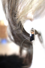 JCM 14K WHITE GOLD, WIDE HOOP EARRINGS 1/4 X 5/8", 1.7 G