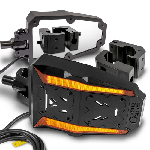 Rear Side View Mirror Kit for UTV Polaris Pro-Fit Bar + Sequential Turn Signals