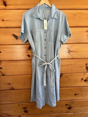 mph collection denim dress MPH Collection Women's Wash Denim Shirt Dress With Roll Tab Sleeves Si Picky Thrifter