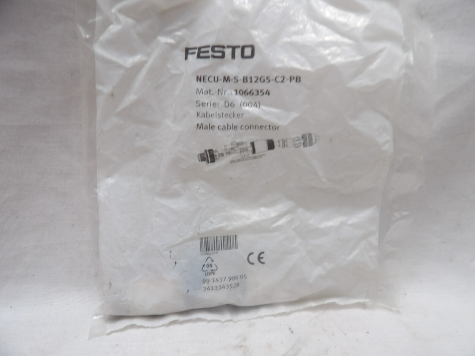 Festo NECU-M-S-B12G5-C2-PB Male Cable Connector