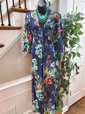 rayon knee length dresses Dressberry Womens Printed Poly Rayon Dress Round Neck 3/4th Long Sleeves Knee Length Regular Wear Light Weighted Casual Summer Dress, Women's, Size: