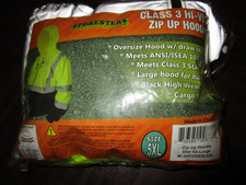 Forester Hi Vis Hooded Sweatshirt Class 3 Safety Hoodie Zip Front Road Work 5XL