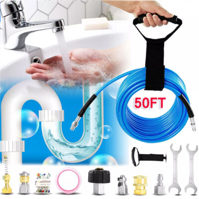 #ad Sewer Jetter Kit for Pressure Washer Drain Cleaner Hose 50FT 1 4quot; M NPT 5800PSI $31.99