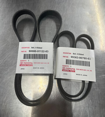 Genuine Toyota Camry / Solara OEM 4cyl 5S-FE 2.2L Serpentine Drive Belt Set of 2