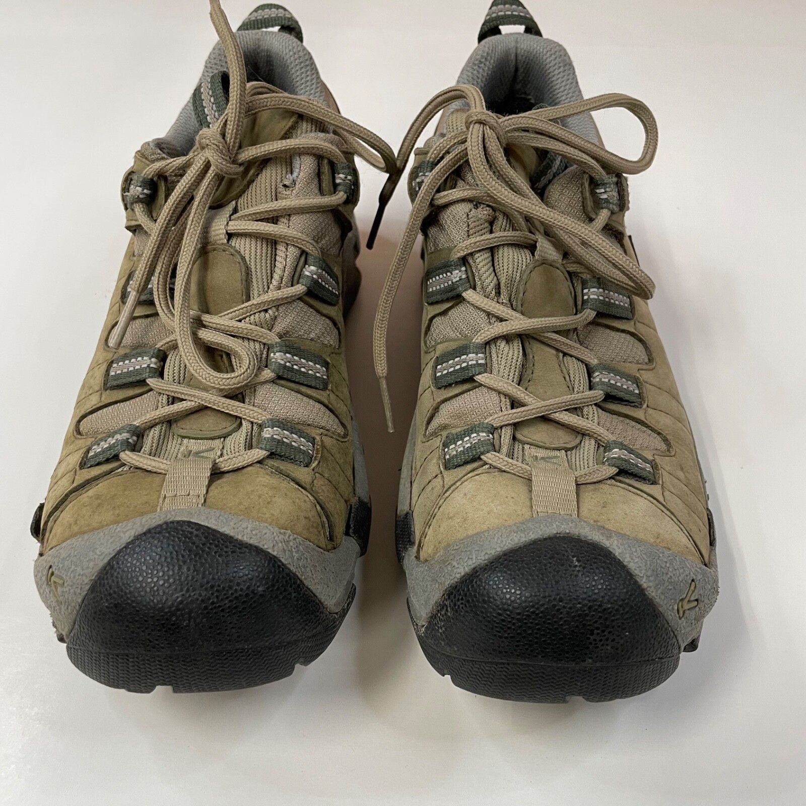 Keen Womens Shoes Size 8 Outdoor Hiking Low Top Lace Up Black Beige #1034