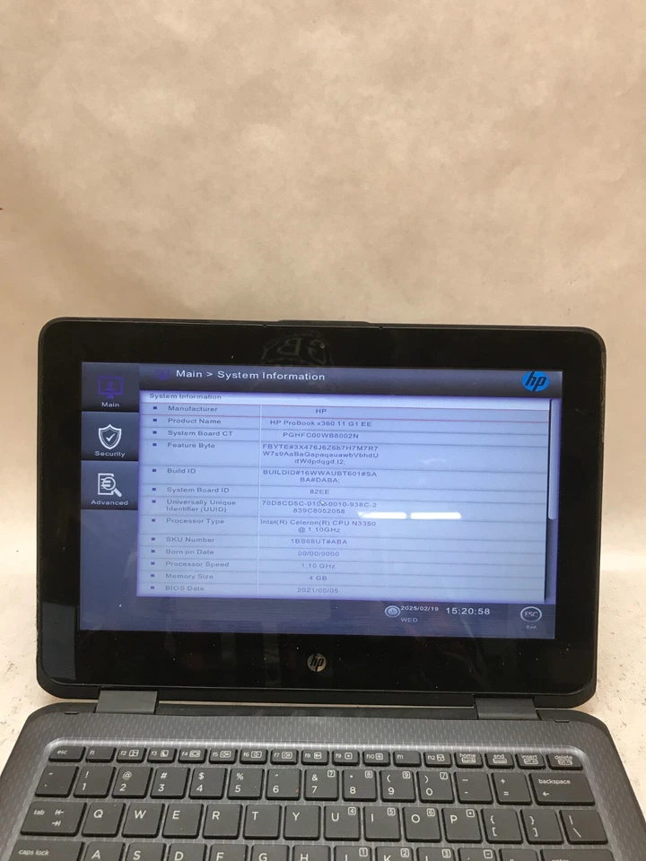 HP ProBook x360 11 G1 EE 11" Laptop Celeron N3350 4GB RAM NO SSD/OS AS IS - -DW - Image 2 of 4