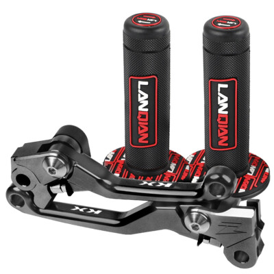 Pair Of Anodized Pivot Brake & Clutch Levers For Kawasaki KX Dirt Bikes (KX65, 85, 100, 112, 125, 250)