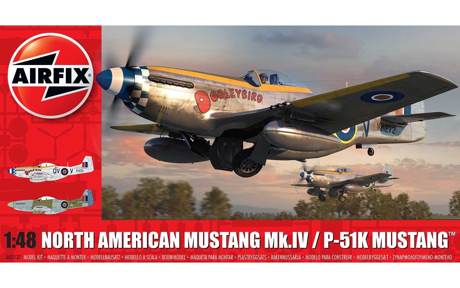 AIRFIX 1:48 KIT - AEREO NORTH AMERICAN MUSTANG Mk.IV / P-51K ART A05137