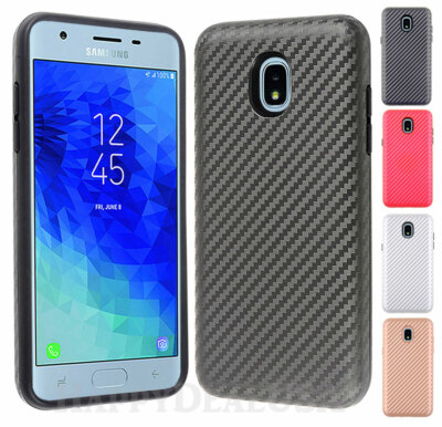 Samsung Galaxy J3 2018/Achieve/Star Shock Proof Armor Cover Case Carbon  Fiber