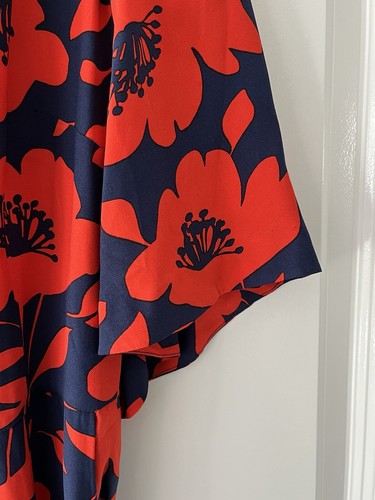 Boden Elspeth Poppy Belted Dress Blue Red Size 22 NWT - Picture 6 of 14