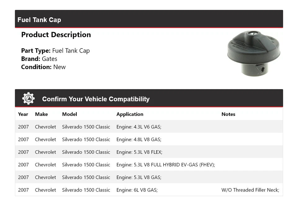 Puertas de tapa de tanque de combustible clásico para Chevrolet Silverado 1500 2007 Foto 2 de 4