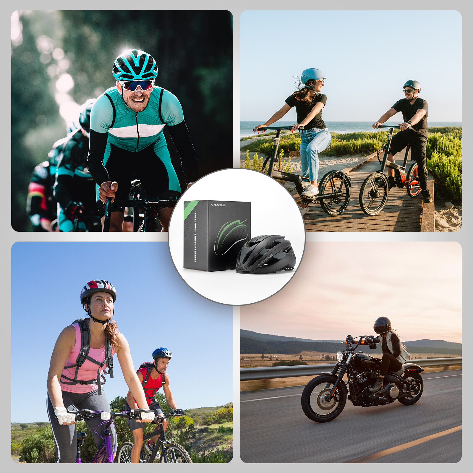 ROCKBROS Casco Bici Casco Bici Unisex Casco Protettivo per MTB Bici da Corsa Casco 5 Colori M/L foto 6