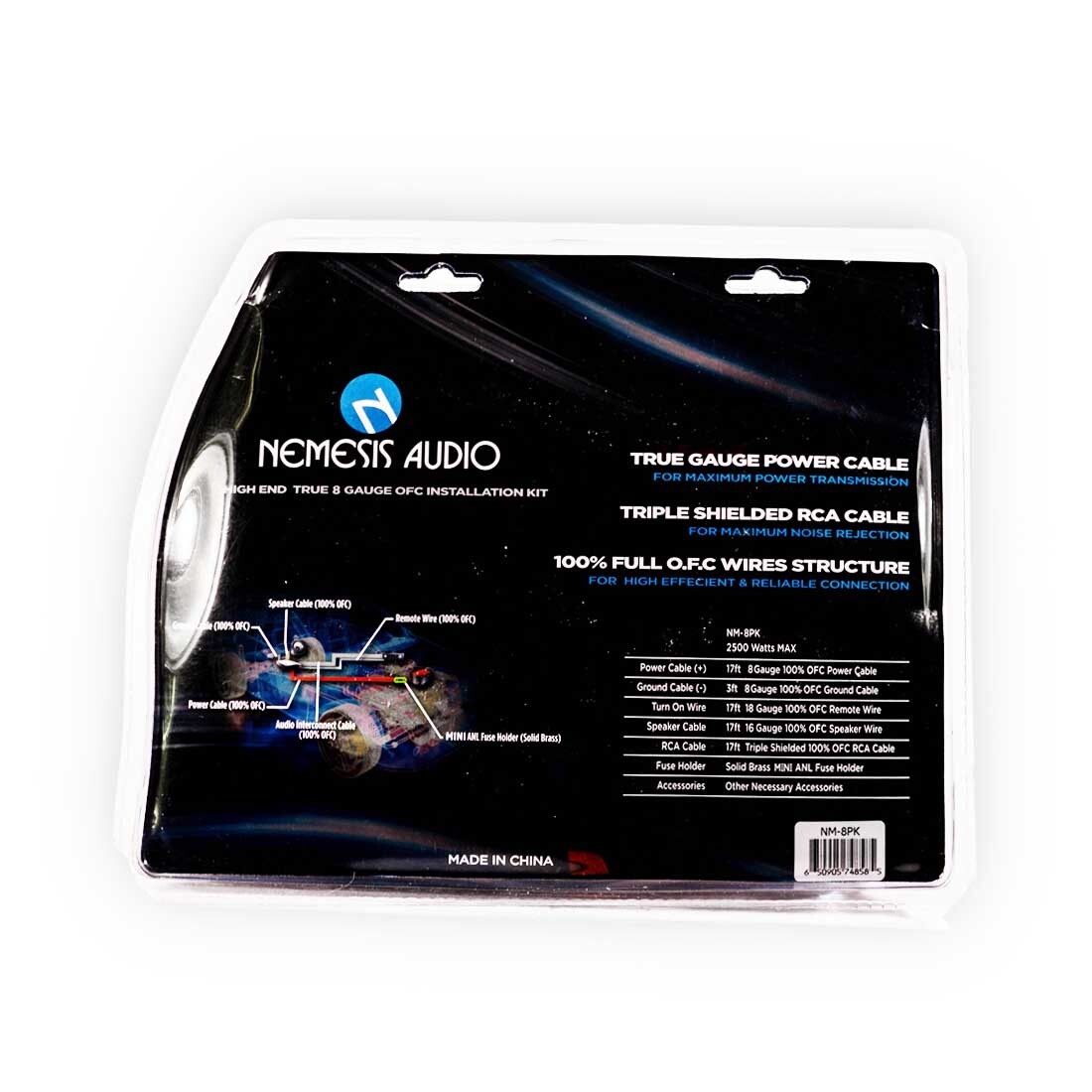 Nemesis Audio NM-8PK 2500W High End True 8 Gauge OFC Car Audio
