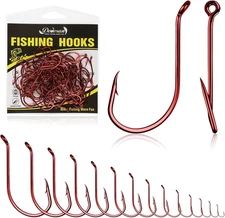 Octopus Hooks Fishing Hooks 50-100PCS Black Red Octopus Hooks for Saltwater Fres