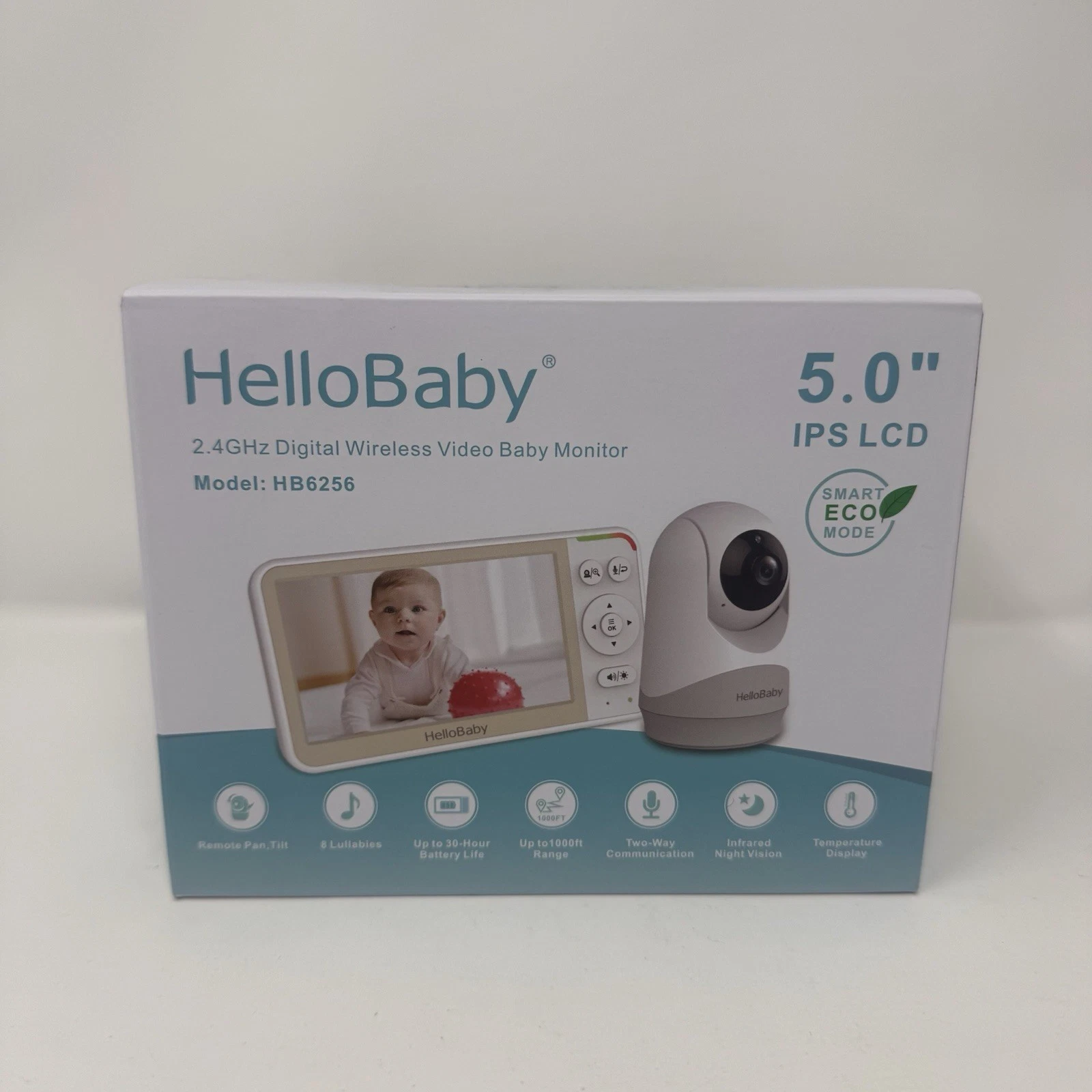 Hellobaby HB6256 Video Baby Monitor, 5.0-Inch IPS LCD Screen, Remote (Free Ship)