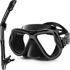 Dry Snorkel Set,Panoramic Wide View Anti-Fog Scuba Diving Mask,Professional S...