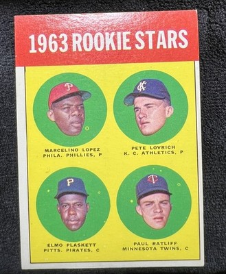 1963 Topps Lopez / Lovrich / Plaskett / Ratliff Rookie Stars #549 NICE COLOR