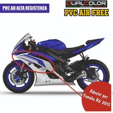 Kit Adesivi Carena per Yamaha R6 2015 Grafiche Moto PVC Air Free Blu bianco