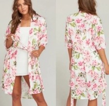 Show Me Your Mumu Pink Floral Brie Robe Garden Of Blooms One Size