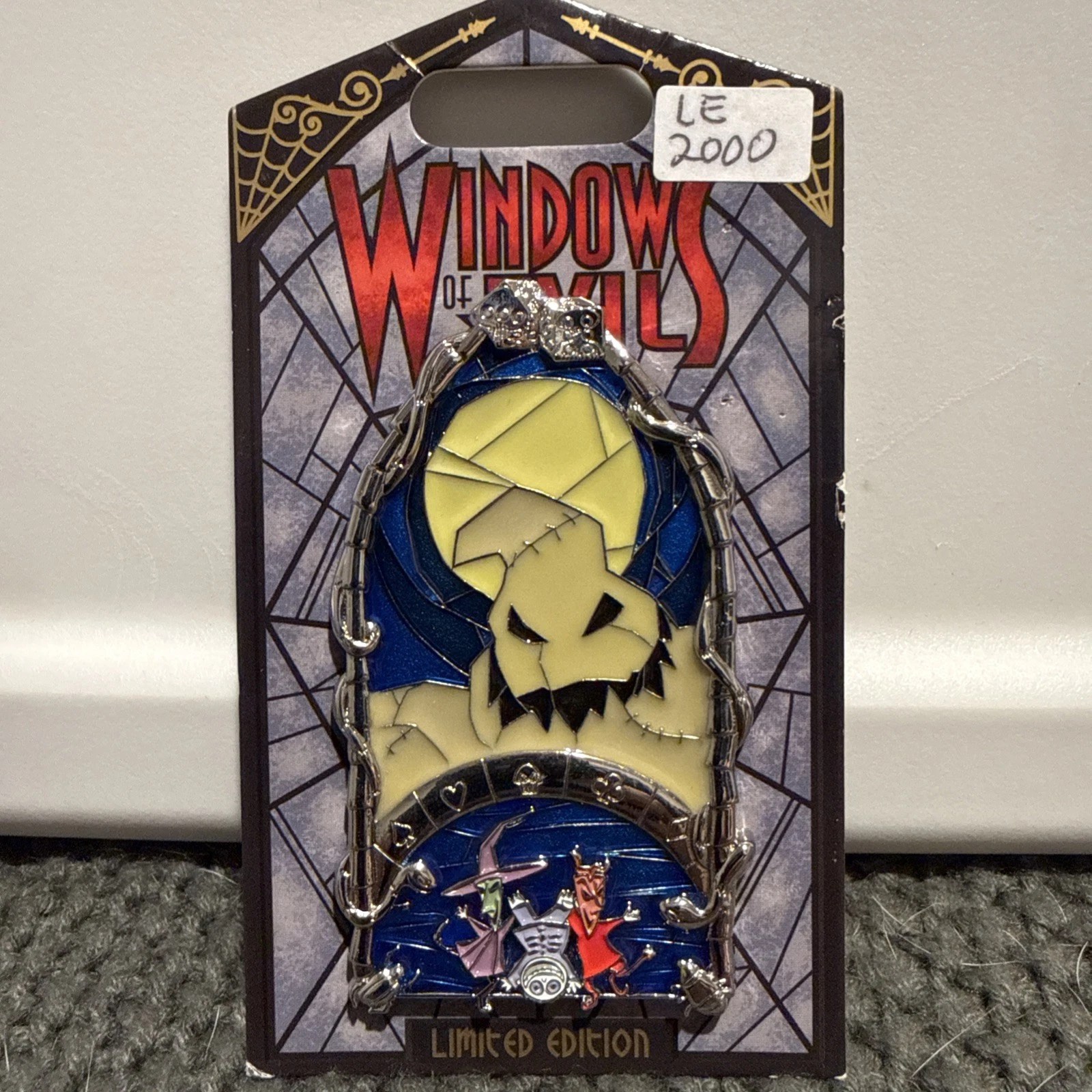 Disney Oogie Boogie WINDOWS OF EVIL Stained Glass Pin LE 2000 Disneyland DLR