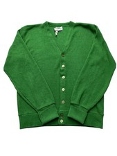 Vintage Sears Cardigan Sweater Boys XL Green Knit V Neck Button Front Top
