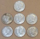 Lot of 7- 1964 Kennedy Half Dollars - 90% Silver-Circulated