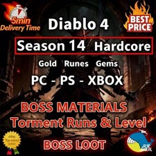 Diablo 4 Season 14 Hardcore D4 S13 HC GOLD Bo...