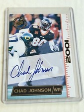 2001 Press Pass Chad Johnson Rookie On-Card Auto Bengals Ochocinco RC. rookie card picture