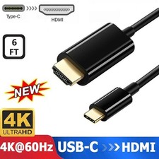 USB C to HDMI 4K Cable Video Converter Adapter 6 Ft Type C to HDMI 1080P HD Cord