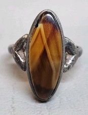 Baltic Amber 925 Sterling Silver Ring Size 6.5 Oval