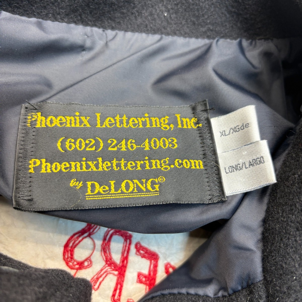 Vintage Delong Shifters South Bay Varsity Jacket XL Black 100% Wool Letterman View 4