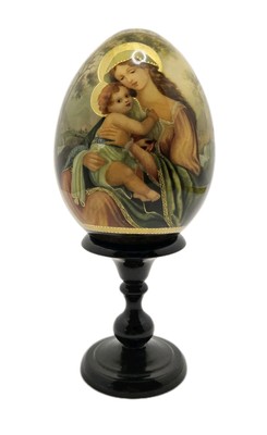 Museum Quality Hand Painted Russian Lacquer Egg Master Piece 