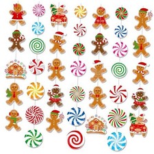 8Pcs Christmas Candy Party Hanging Garlands Christmas Gingerbread Party