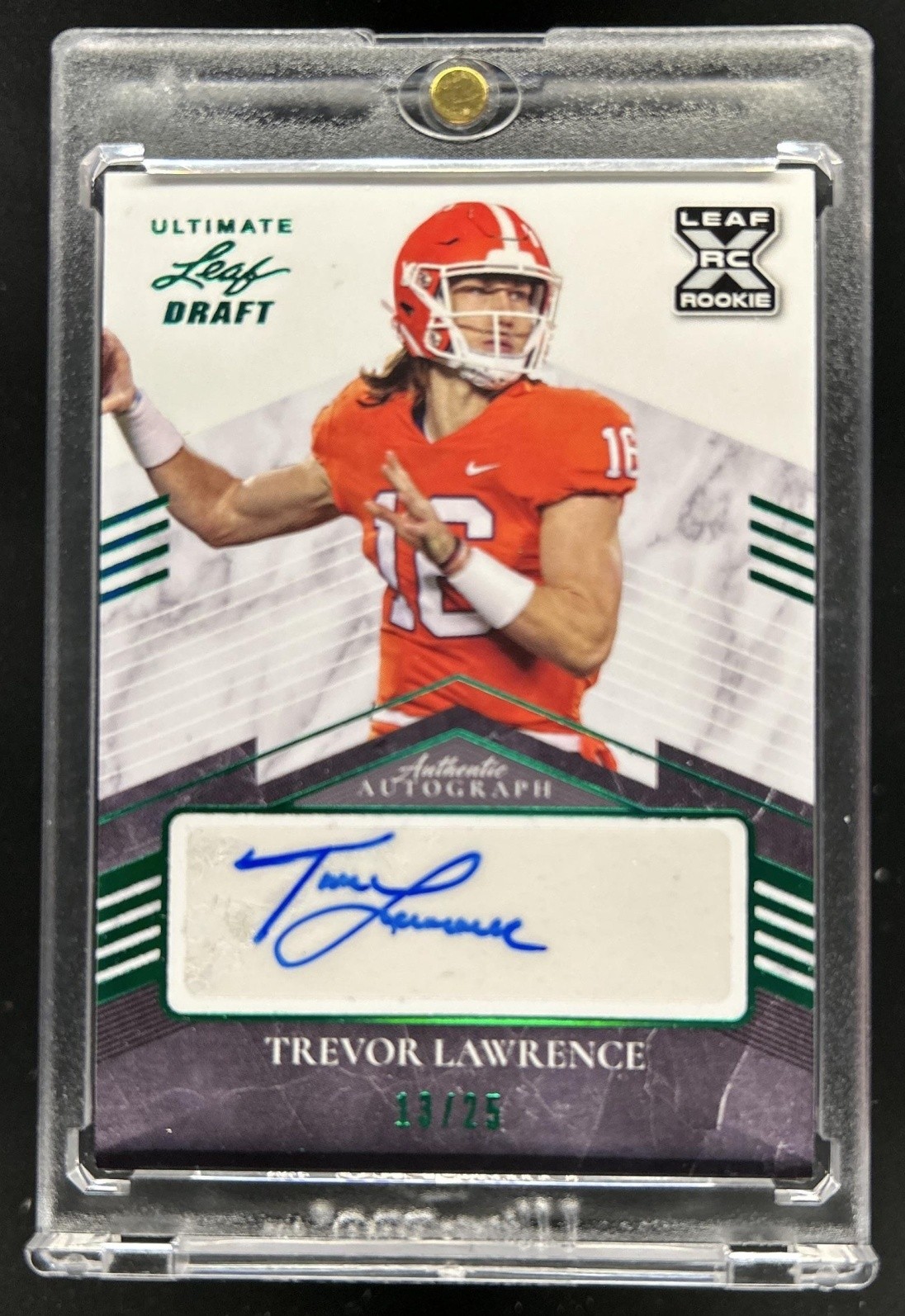 Trevor Lawrence Leaf Valiant Autographs #TL1 Purple
