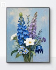 Textured Wildflower Meadow Art Print High-Quality Premium Home 12*18