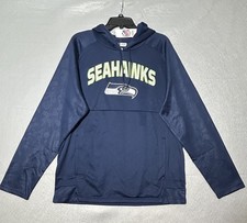 NFL Team Apparel Men's L Blue Seattle Seahawks Stitched Pullover Hoodie NWT
