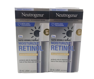 2X! Neutrogena Day Rapid Wrinkle Repair Retinol Moisturizer with 30 SPF 29ml