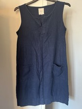 Next Navy Blue Knee Length Linen Dress Size 12